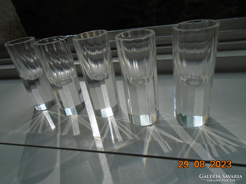 16 Solid crystal block glasses polished to a square face