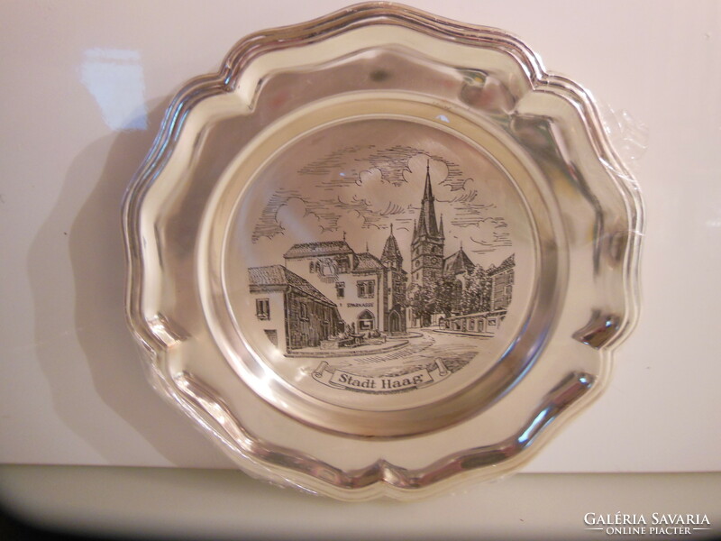 Plate - wall - new - silver plated - 22 cm - German - unopened packaging