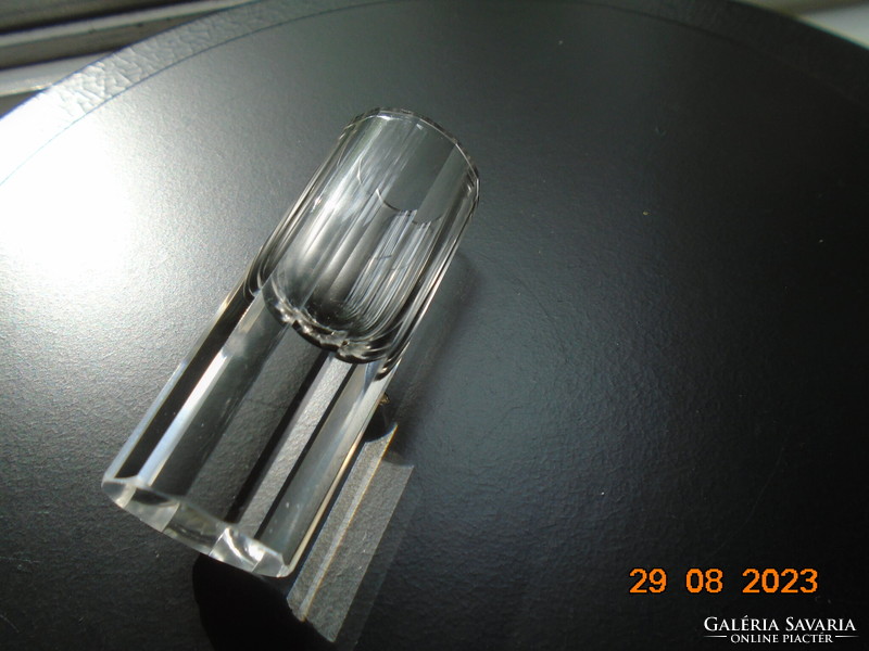 16 Solid crystal block glasses polished to a square face