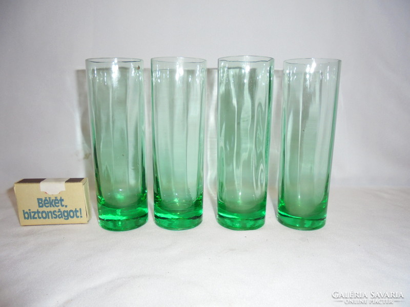 Retro green tube glass - four pieces together