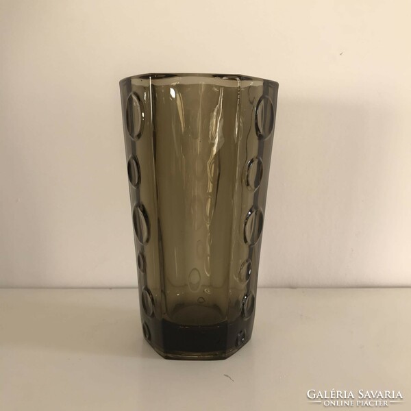 Bolgár füst színű üveg váza