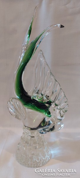 Standing larger glass fish sculpture