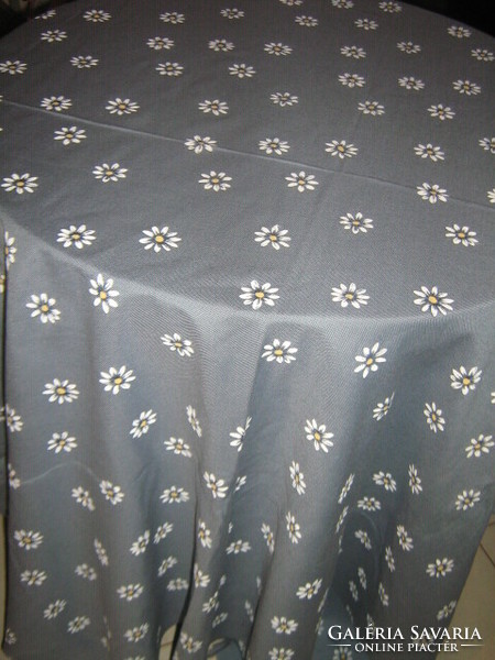 Elegant woven tablecloth with a beautiful blue flower pattern