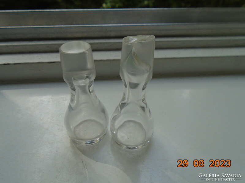 Antique handmade vinegar oil pourer with a pair of polished stoppers