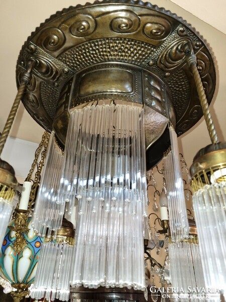 Old restored glass chandelier