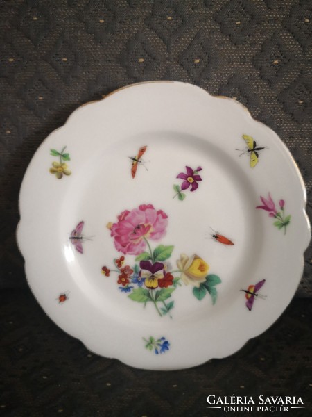 Ignatius Fischer plate, earliest period, hand painted with mannered painting