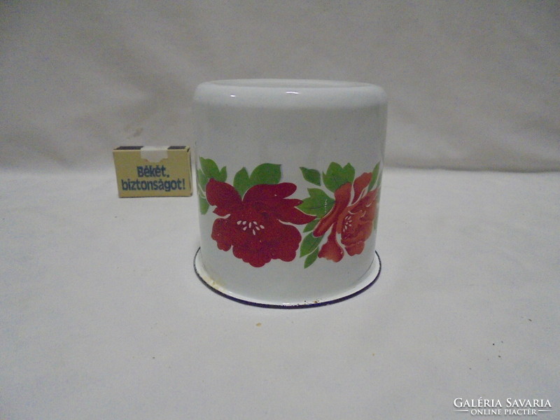 Old floral enamel mug - nice condition