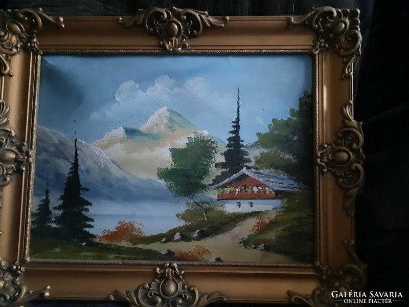 Mountain landscape oil painting