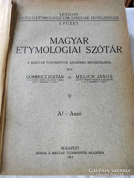 Zoltán-Melich János Gombocz Hungarian etymological dictionary i. Volume - a-merit