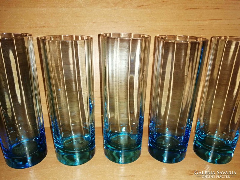 Blue tube glass 5 pcs in one - 15 cm high (18/k) (0-3)