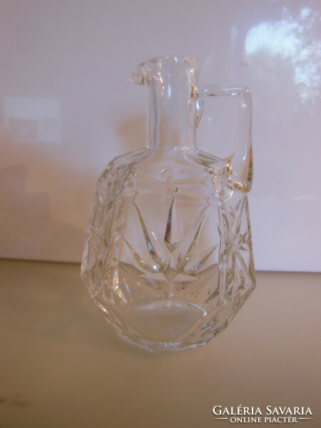 Pourer - lead crystal - very thick - 15 x 10 x 5 cm - 2.5 dl - old - vinegar - oil - perfect