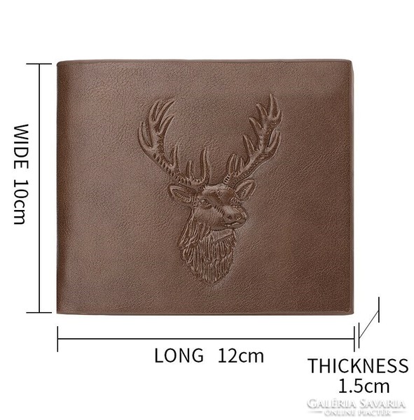 Men's wallet with embossed deer head pattern 2
