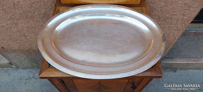Silver-plated alpaca tray, oval, 50 cm