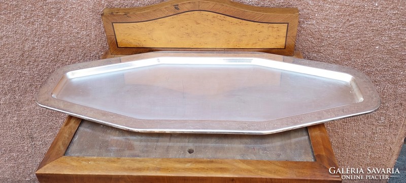 Silver-plated alpaca tray, 61.5 cm