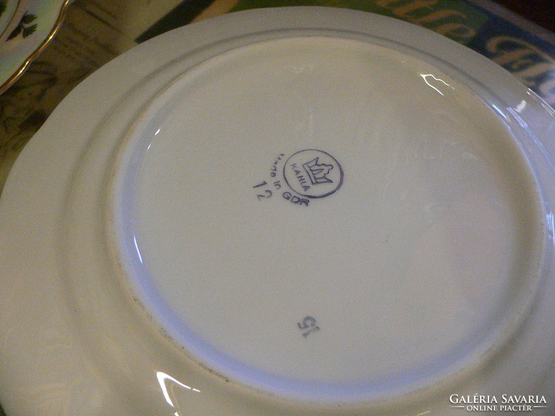 Antique scenic luster glazed kahla porcelain plates