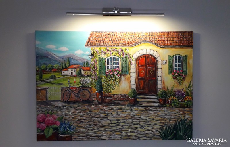 House in sunny Tuscany large painting 100 x 70 cm,