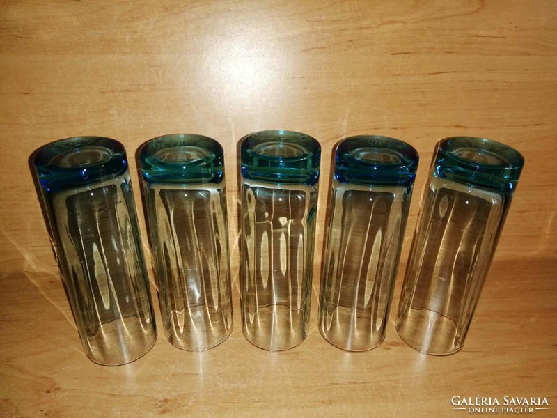 Blue tube glass 5 pcs in one - 15 cm high (18/k) (0-3)