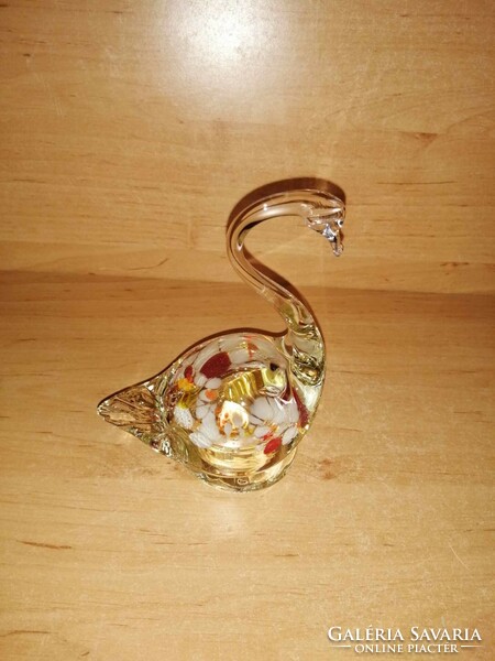 Muranoi üveg hattyú - 14 cm magas