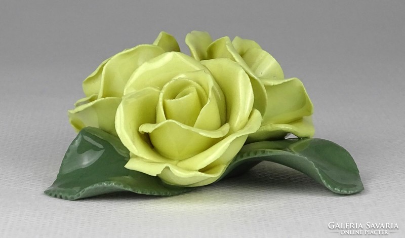 1O037 old Herend porcelain yellow rose