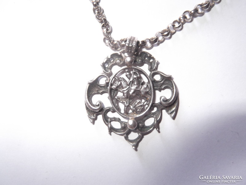 Blachion bas antique silver pendant and chain