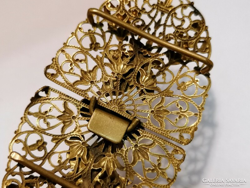 Old gold-plated filigree belt buckle