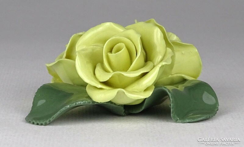 1O037 old Herend porcelain yellow rose