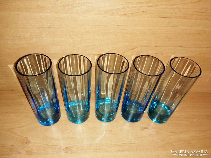 Kék csőpohár 5 db egyben - 15 cm magas (18/K) (0-3)