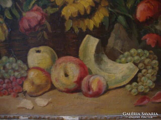 Csendélet festmény gyümölcsökkel olaj-vászon 80x99 cm