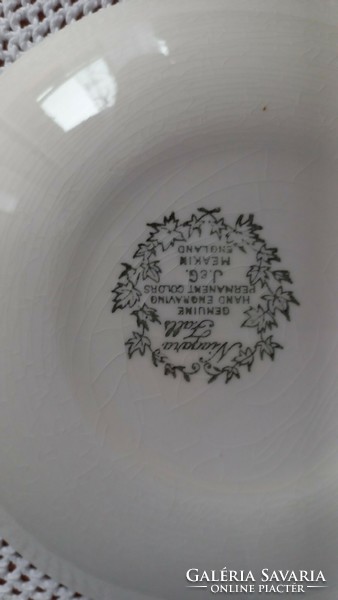 Vintage angol jelzett szuvenír tányér, repesztett mázas,Niagara vízesést ábrázolja, átm: 17,5 cm