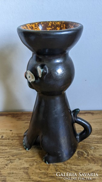 Ceramic cat - candle holder