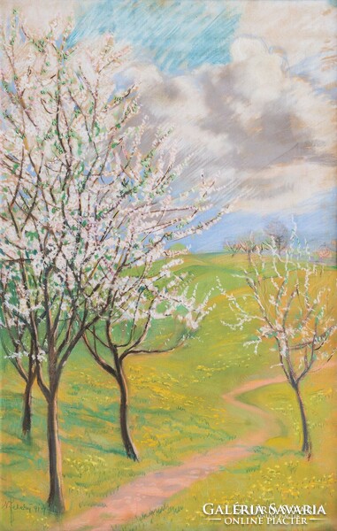 György Feleky /nagygalmbfalvi/:(1893-?) : Blooming trees 1917.