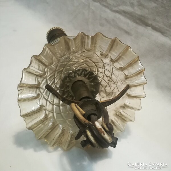 Antique frilled glass lamp beauty