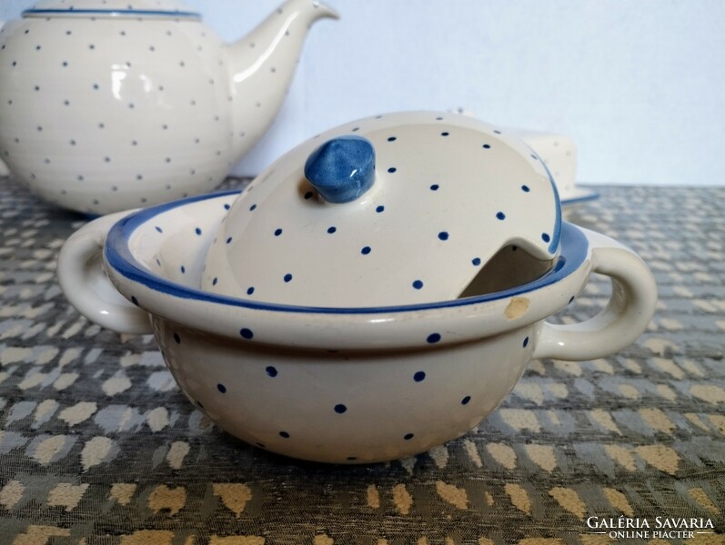 Austrian gmundner ceramic set with blue dots