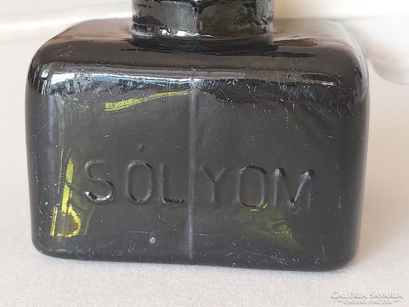 Antik SÓLYOM tintásüveg régi tintatartó palack