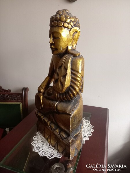 Large wooden Buddha statue (51 cm)
