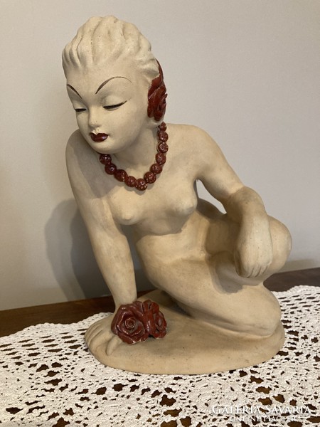 Dr rank rezső ceramic figure - female nude statue