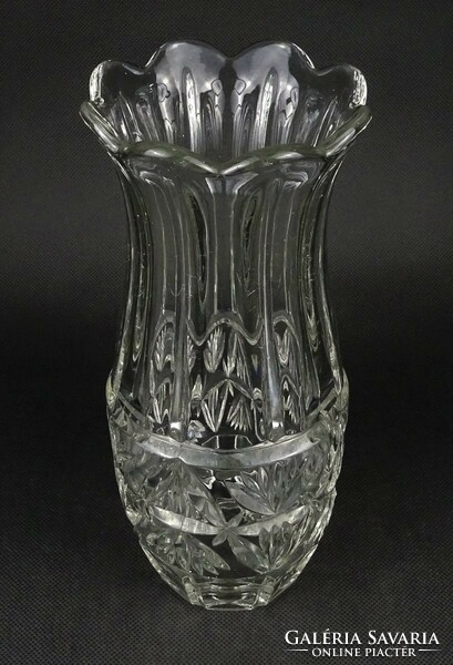 1O030 Régi préselt üveg váza 25 cm