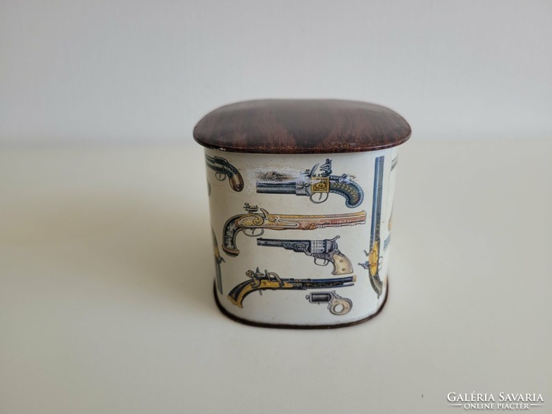 Old metal box gun pattern vintage box