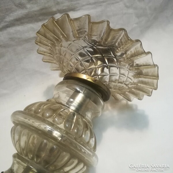 Antik fodros üveg lámpa gyönyörűség