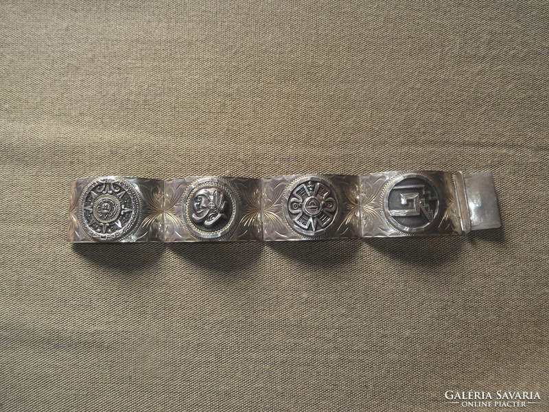 Silver Aztec bracelet retro original Aztec bracelet from Peru