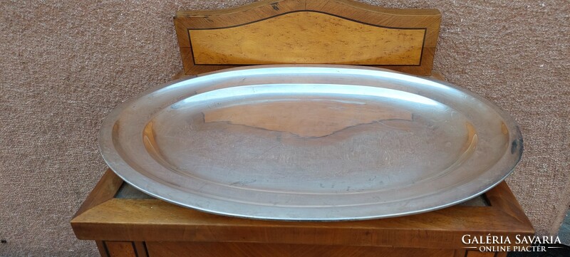 Silver-plated alpaca tray, oval, 50 cm