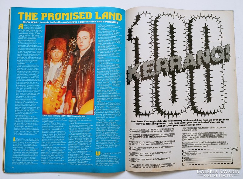 Kerrang magazine 85/7/25 malice pete way motorhead tygers waysted springsteen marillion trash saxon