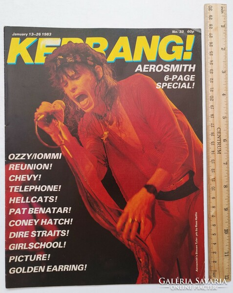 Kerrang magazine 83/1/13 aerosmith pet benatar girlschool ozzy chevy golden earring dire straits