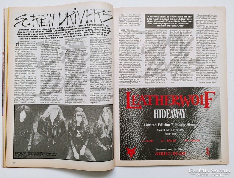 Kerrang magazin 89/7/29 FM Tad Lizzy Borden Tangier Who Dirty Looks Wolfsbane Bulletboys Würzel