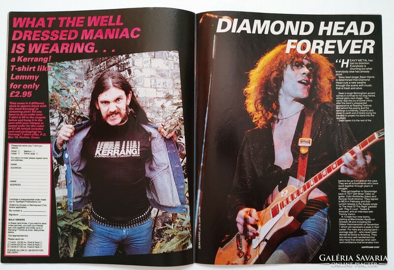 Kerrang magazin 82/10/7 Rush Scorpions Tommy Bolin Runaways Diamondhead T Rex Lemmy Who Genesis