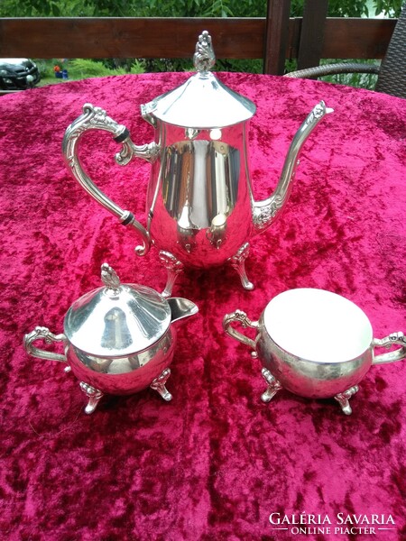 Beautiful metal coffee set in mint condition /3 pieces/