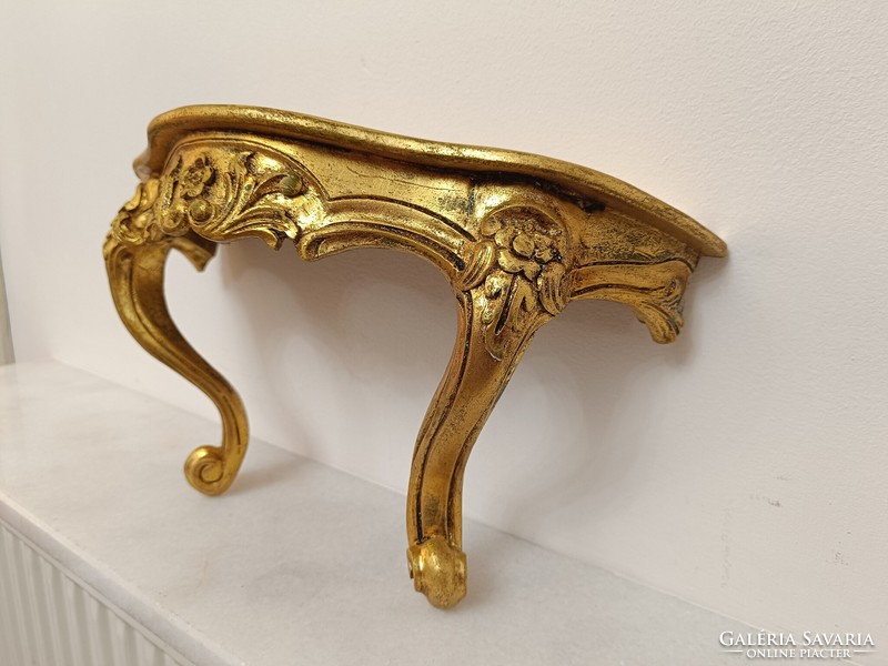 Antique console small table baroque shape casting shelf gold color 220 7662