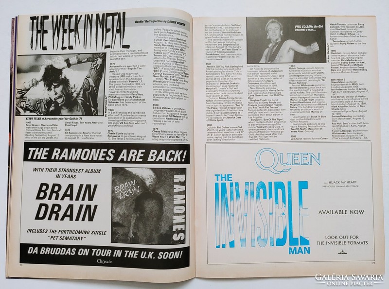 Kerrang magazine 89/8/12 kiss alice cooper rage princess pang leeway wolfsbane vain mötley anthrax