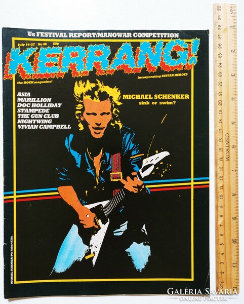 Kerrang magazin 83/7/14 Micheal Schenker Van Halen Scorpions Ozzy Dio Asia Marillion Stampede