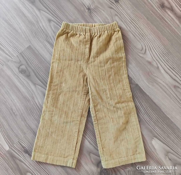 Yellow corduroy pants with elastic waist (approx. 104)
